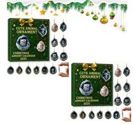 Forest Animal Advent Calendar 2025,12 Days Cute Animal Holiday Decor Ornaments, 2D Acrylic Crystal Themed Animals Hanging Decorations for Xmas Tree Festive Decor,Gifts for Animals Lovers