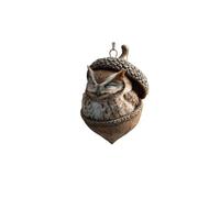 Forest Animal Christmas Hanging Decorations, Acorn & Pine Cone Ornaments Set for Xmas Tree, Woodland Creature Figurines for Home Indoor Party Décor, Cozy Animal Lover Gift (10cm/4inch) (Owl)
