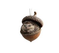 Forest Animal Christmas Hanging Decorations, Acorn & Pine Cone Ornaments Set for Xmas Tree, Woodland Creature Figurines for Home Indoor Party Décor, Cozy Animal Lover Gift (10cm/4inch) (Z05)
