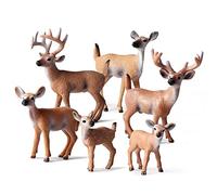 Forest Animal Doll, Xmas Decor, Christmas Simulation Elk Model Ornaments, Washable Cartoon Animals Craft Ornaments, for Forest Party and Cake Decoration (A)
