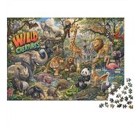 Forest Animal Kingdom 1000 Piece Jigsaw Puzzle,Premium Cardboard,Stress Relief,Whimsical Challenge,Educational Toy,Home Wall Decor,Gift Idea,Adults & Kids 14+ 38x26cm