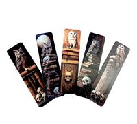 Forest Animals Bookmark Set - Gothic Cute Fantasy, Woodland Designs Premium Art Bookmarks for Readers, Journals & Gifts Spooky Cozy Dark Academia Stationery (5pc Owl Academia Set 6)
