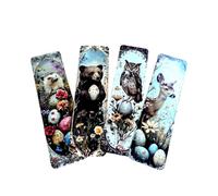 Forest Animals Bookmark Set - Gothic Cute Fantasy, Woodland Designs Premium Art Bookmarks for Readers, Journals & Gifts Spooky Cozy Academia Stationery (4pc Easter Forest Set 5)