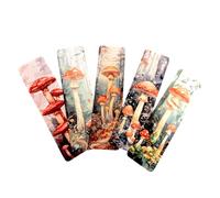 Forest Animals Bookmark Set - Gothic Cute Fantasy, Woodland Designs Premium Art Bookmarks for Readers, Journals & Gifts Spooky Cozy Dark Academia Stationery (5pc Double Sided Mushroom Collection 2)