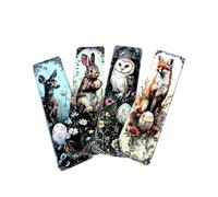 Forest Animals Bookmark Set - Gothic Cute Fantasy, Woodland Designs Premium Art Bookmarks for Readers, Journals & Gifts Spooky Cozy Academia Stationery (4pc Easter Forest Set 6)