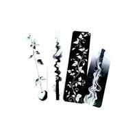 Forest Animals Bookmark Set - Gothic Cute Fantasy, Woodland Designs Premium Art Bookmarks for Readers, Journals & Gifts Spooky Cozy Academia Stationery (4pc Black & White Set 2)