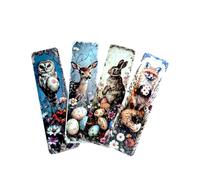 Forest Animals Bookmark Set - Gothic Cute Fantasy, Woodland Designs Premium Art Bookmarks for Readers, Journals & Gifts Spooky Cozy Academia Stationery (4pc Easter Forest Set 3)