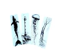 Forest Animals Bookmark Set - Gothic Cute Fantasy, Woodland Designs Premium Art Bookmarks for Readers, Journals & Gifts Spooky Cozy Academia Stationery (4pc Black & White Set 1)
