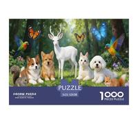 Forest Animals Gather Together Jigsaw Puzzles for Adults Interesting Puzzles 1000 Jigsaws Brain Challenge for Adults Gifts 52x38cm/1000pcs