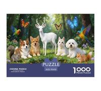 Forest Animals Gather Together Jigsaw Puzzles for Adults Kids Interesting Puzzles 1000 Piece Educational Games for Adults Gifts 70x50cm/1000pcs