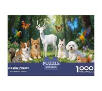Forest Animals Gather Together Jigsaw Puzzles for Adults Kids Interesting Puzzles 1000 Pieces Brain Challenge Home Decoration Gifts 38x26cm/1000pcs