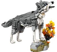 LEGO Creator 3 in 1 Forest Animals: Grey Wolf Toy - Animal Figure Transforms into a Falcon or Raccoon - DIY Room Decor Idea - Birthday Gift for 8+ Year Old Girls & Boys - 31393