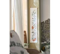 Forest Animals Growth Chart in Fabric white light solid with design