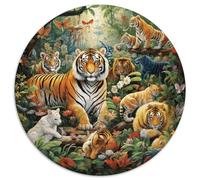 Forest Animals Jigsaw 1000 Piece Round Puzzle Colorful Flowers Puzzles for Adults Creative Puzzles for Family Game And Birthday Gift Idea for Friends 1000pcs (67.5x67.5cm)