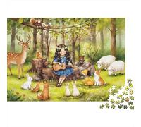 Forest Animals Jigsaw Puzzles 1000 Pieces Recycled Paper Fantasy Art Adult Jigsaws Developing boy & girl‘s Intelligence Educational Game for Family 38x26cm/1000pcs