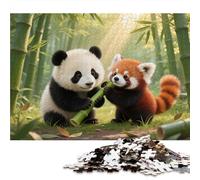 Forest Animals Jigsaw Puzzles for Adults 1000 Piece Jigsaws Puzzles for Adults,Red Panda And Giant Panda Jigsaw Puzzle 1000 Pieces for Adult Challenging Puzzle Games