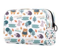 Forest Animals Life Pattern Cosmetic Bag for Women, Travel Toiletries Bags Large Makeup Handy Pouch Organiser Bag with Zipper