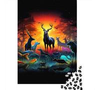 Forest Animals Paper Jigsaw Puzzle for Adults 1000 Piece Puzzles for Teenagers Creative Jigsaw Puzzles Family Challenging Games Toys 1000pcs (38x26cm)
