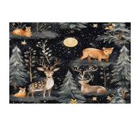 Forest Animals Placemats, Set of 6 Table Mats for Dining Tables, 12×18 Inches Anti-Skid Heat Resistant Kitchen Table Place Mats