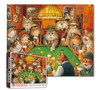 Forest Animals Puzzles for Adults 1000 Pieces Wildlife Dinner DIY Handwork Puzzles Cat Fox Raccoon Squirrel Art Jigsaw Puzzles for Family Game Nights Puzzle Home Decoration Gifts Gift 19.7"x27.6"