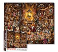 Forest Animals Puzzles for Adults 1000 Pieces Wildlife Dinner DIY Handwork Puzzles Cat Fox Raccoon Squirrel Art Jigsaw Puzzles for Family Game Nights Puzzle Home Decoration Gifts Gift 19.7"x27.6"