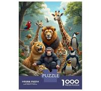 Forest Animals Team 1000 Piece Jigsaw Puzzle Paper for Adults Wild Group 1000pc Jigsaw Puzzle Set Family Activity Stress Relief Gift 70x50cm/1000pcs