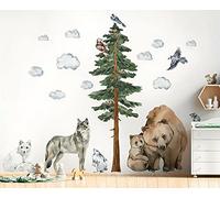 Forest Animals Wall Decal Set Kids Removeable for Children's Bedroom Nursery Novelty Stickers