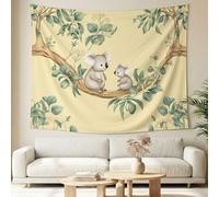 Forest Animals Wall Hanging Tapestry Cartoon Botanicals Wall Art Large Mural Decor Backdrop Blanket for Bedroom Living Room Decoration 100 x 150 cm
