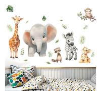 Forest Animals Wall Stickers for Baby: Peel and Stick Elephant Lion Giraffe Monkey Wall Decals - Wall Decor Art Kids Supplies Ages 1-12 Years