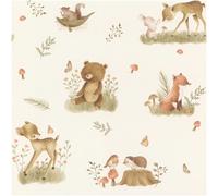Forest Animals Wallpaper Beige Brown Woodland Nursery Kids Paste The Wall