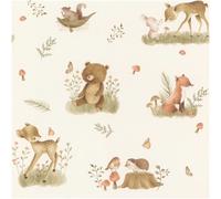 Forest Animals Wallpaper Brown Beige Woodland Nursery Kids Paste The Wall