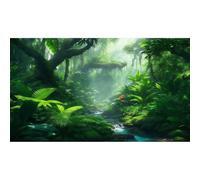 Forest Aquarium Background Tropical Jungle Rainforest Stream Fish Tank Background Lush Green Tropical Foggy Forests Waterfall Terrarium Backgrounds Jungle Forest Reptile Tank Backgrounds 48x18in