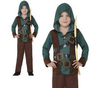 Forest Archer Boys Fancy Dress Robin Hood Medieval Book Day Kids Costume Deluxe