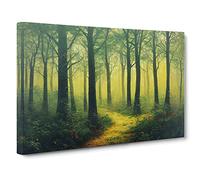 Forest Art Painting Vol.1 Canvas Print | Gallery Wrapped 30mm Frame Wall Art | 30x20 inches | Ready to Hang | Contemporary Landscape Picture | Living Room Bedroom Lounge Office