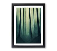 Forest At Dusk No.3 Framed Print | A4 Black Framed Wall Art | Ready to Hang | Modern Landscape Picture | Living Room Bedroom Lounge Office