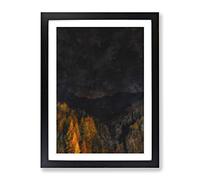 Forest At Night Framed Wall Art Print A3 Black