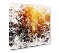 Forest at Sunset Watercolour Canvas Print | Gallery Wrapped 30mm Frame Wall Art | 14x14 inches | Ready to Hang | Modern Landscape Picture | Living Room Bedroom Lounge Office