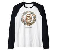 Forest Barn Magic Owl Aesthetic Cottagecore Nature Art Raglan Baseball Tee