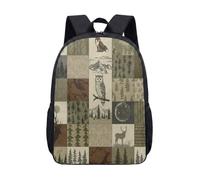 Forest Bear Deer Arrow 17 Inch Backpack Kids School Bag Rustic Hunting Print Wilderness Nature Outdoor Adventure Student Rucksack (02)