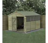Forest Garden Beckwood Shiplap Pressure Treated 8x12 Apex Shed with Double Door