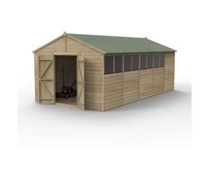 Forest Beckwood Apex Shed - Double Door, 8 Windows - 10ft x 20ft