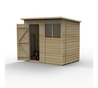 Forest Beckwood Pent Shed - 2 Windows, 7' x 5', Installed, Pressure-Treated Cladding, Shiplap, FGE591