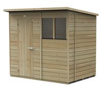 Forest Garden Beckwood 7x5 Pent Shed - 2 Window, Brown