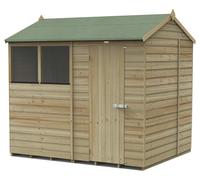Forest Garden Beckwood 8x6 Reverse Apex Shed - 2 Window, Brown