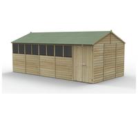 Forest Beckwood Reverse Apex Shed - Double Door, 8 Windows - 20ft x 10ft