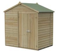 7' x 5' Forest Beckwood 25yr Guarantee Shiplap Pressure Treated Windowless Double Door Apex Wooden Shed (2.28m x 1.53m)
