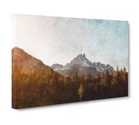 Forest Before the Mountain Canvas Print | Gallery Wrapped 30mm Frame Wall Art | 30x20 inches | Ready to Hang | Abstract Landscape Picture | Living Room Bedroom Lounge Office