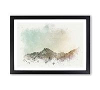 Forest Before The Mountain in Abstract Framed Print | A2 Black Framed Wall Art | Ready to Hang | Abstract Landscape Picture | Living Room Bedroom Lounge Office