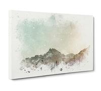 Forest Before The Mountain In Abstract Modern Art Canvas Wall Art Print Ready to Hang, Framed Picture for Living Room Bedroom Home Office Décor, 30x20 Inch (76x50 cm)