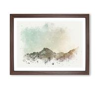 Forest Before The Mountain In Abstract Modern Art Framed Print | A3 Walnut Framed Wall Art | Ready to Hang | Abstract Landscape Picture | Living Room Bedroom Lounge Office